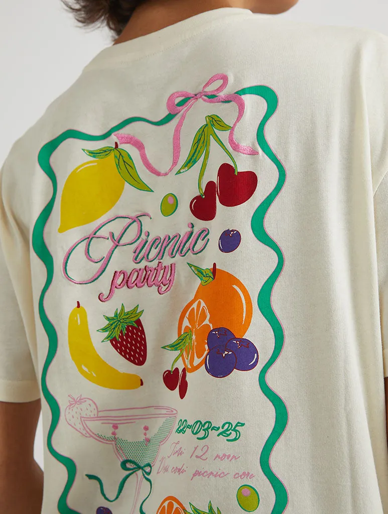 Picnic Party T-Shirt in Ecru sold by Skinnydip London product image thumbnail 5