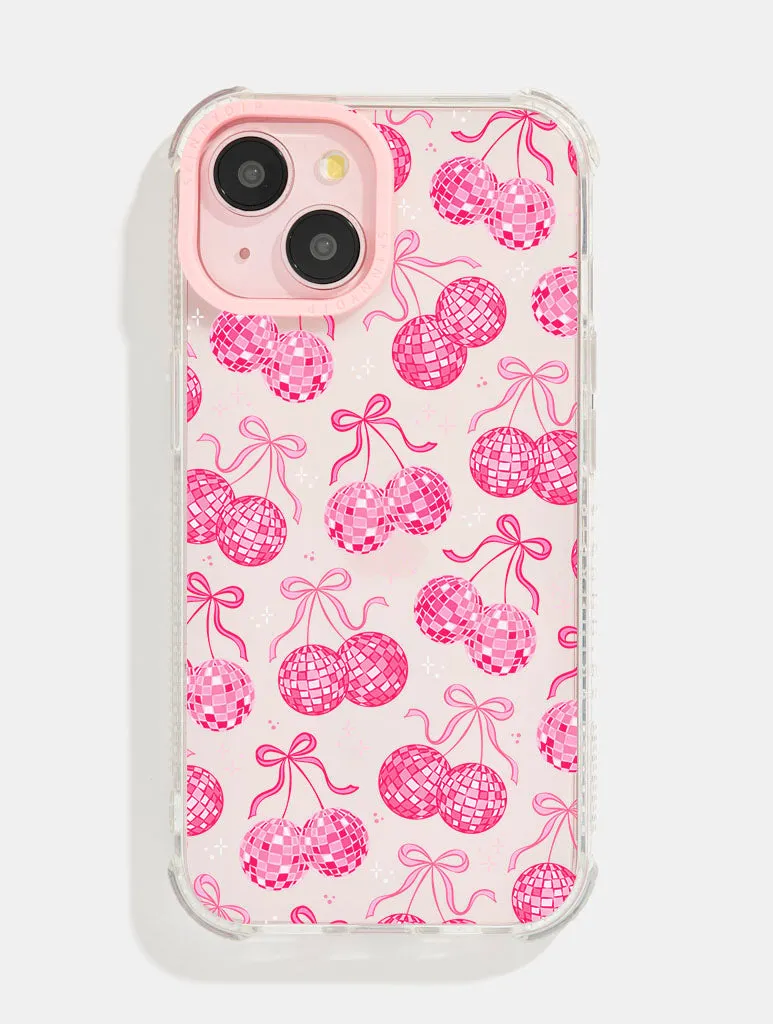 Pink Bow Disco Cherry Shock iPhone Case sold by Skinnydip London