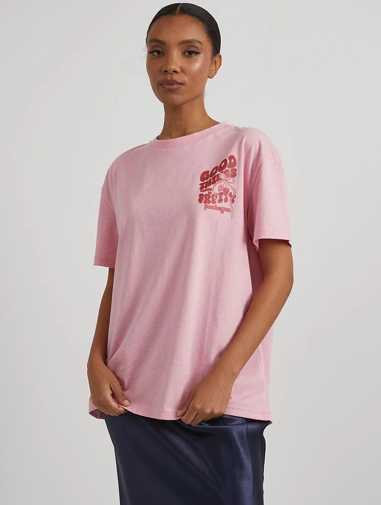 Good Things T-Shirt in Pink sold by Skinnydip London product image thumbnail 3