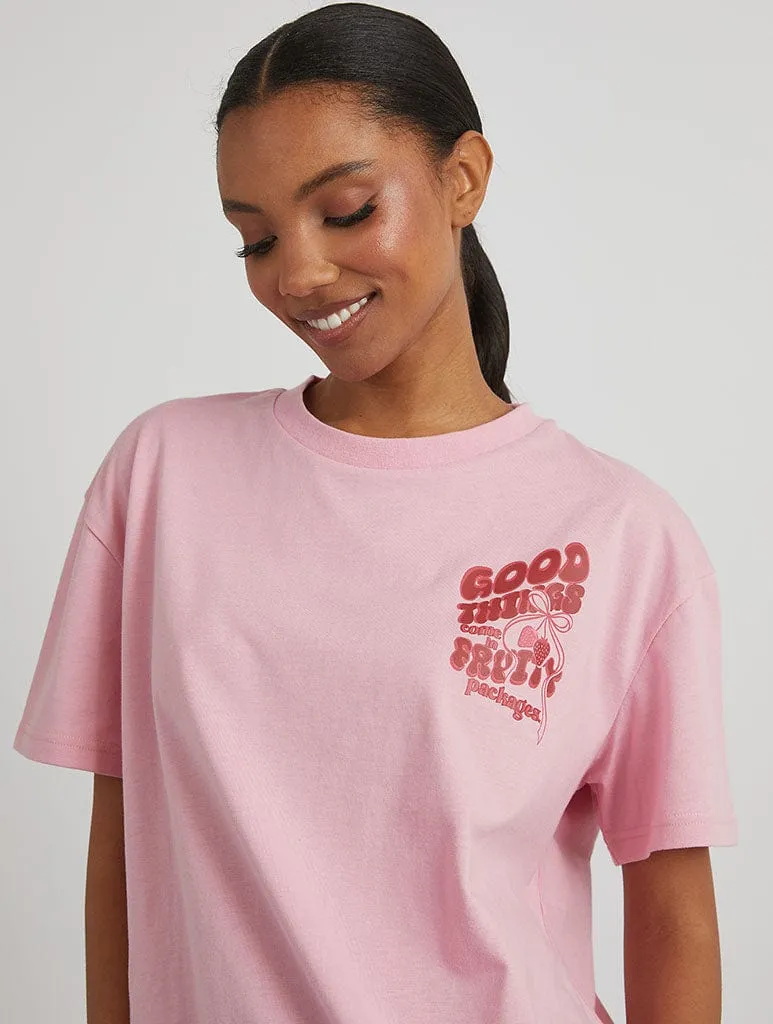 Good Things T-Shirt in Pink sold by Skinnydip London product image thumbnail 2