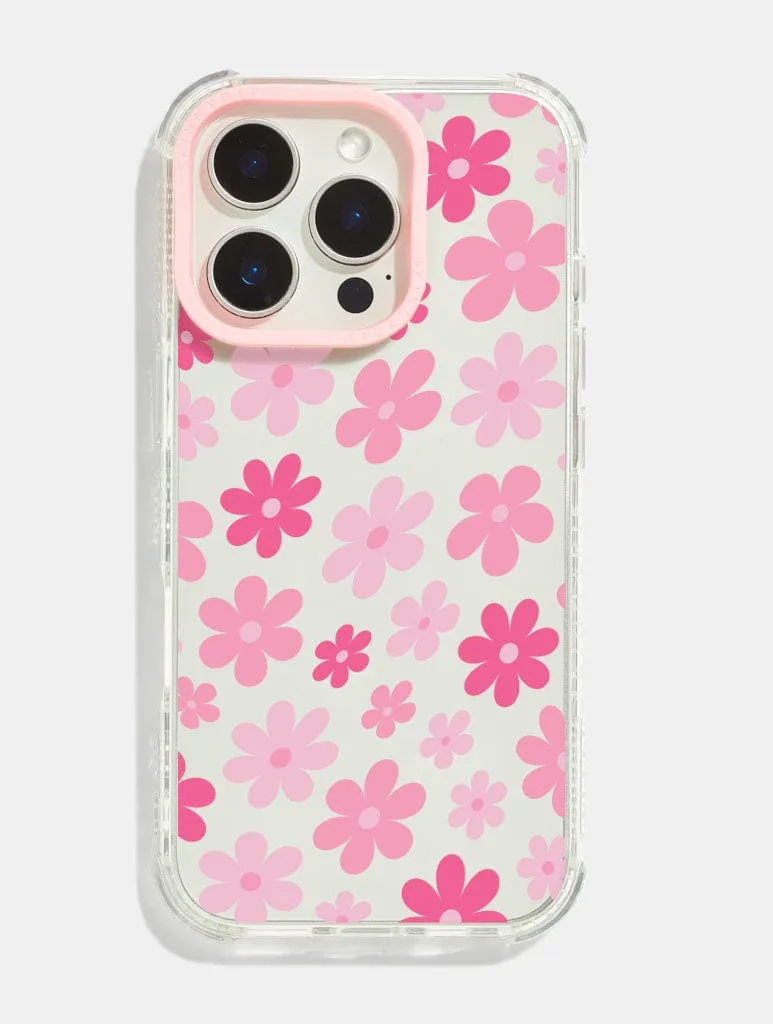 Pink Warped Flower Shock iPhone Case sold by Skinnydip London
