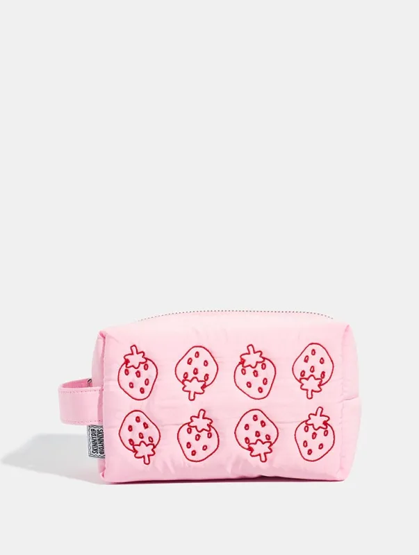 Strawberry Quilted Makeup Bag sold by Skinnydip London