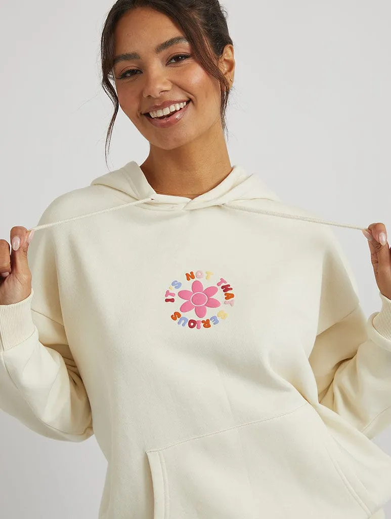 It's Not That Serious Hoodie in Ecru sold by Skinnydip London product image thumbnail 3