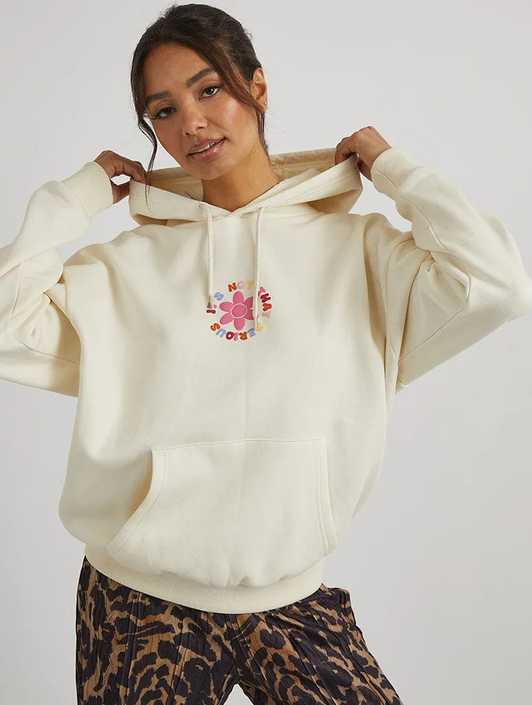 It's Not That Serious Hoodie in Ecru sold by Skinnydip London product image thumbnail 2