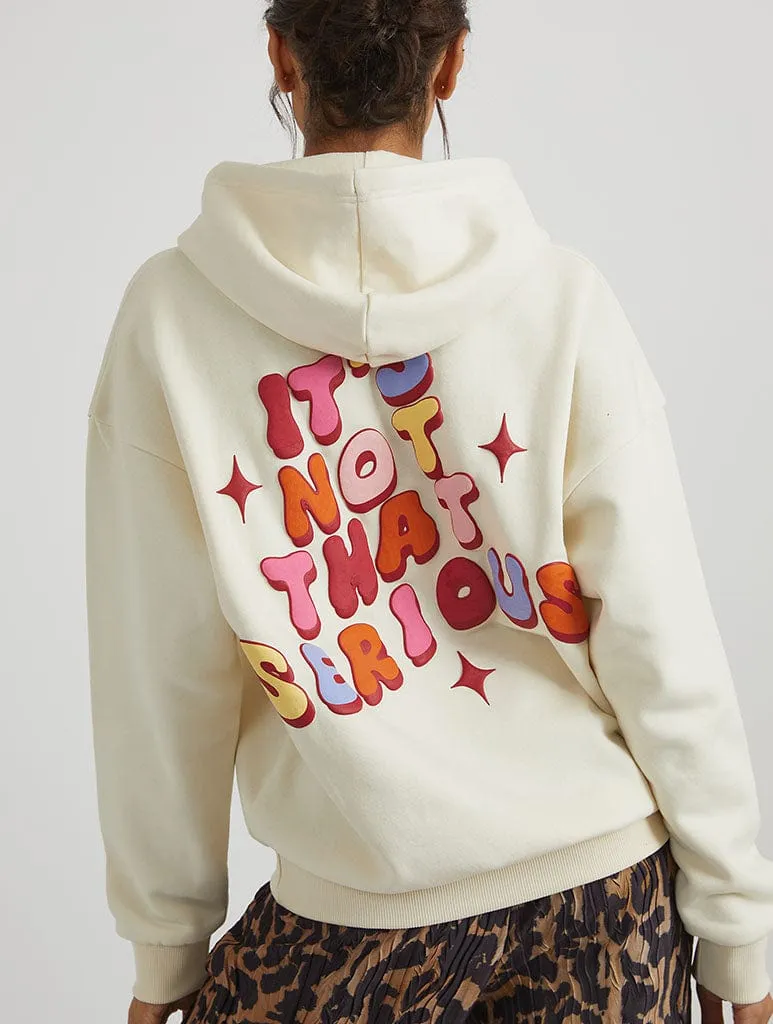 It's Not That Serious Hoodie in Ecru sold by Skinnydip London product image thumbnail 4