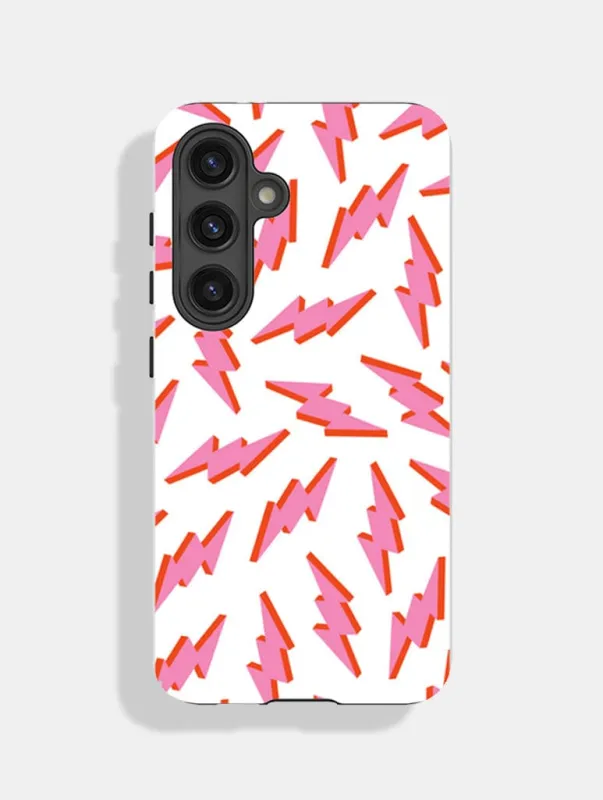 Pink and Red Lightning Bolt Ultra Protective Android Case sold by Skinnydip London