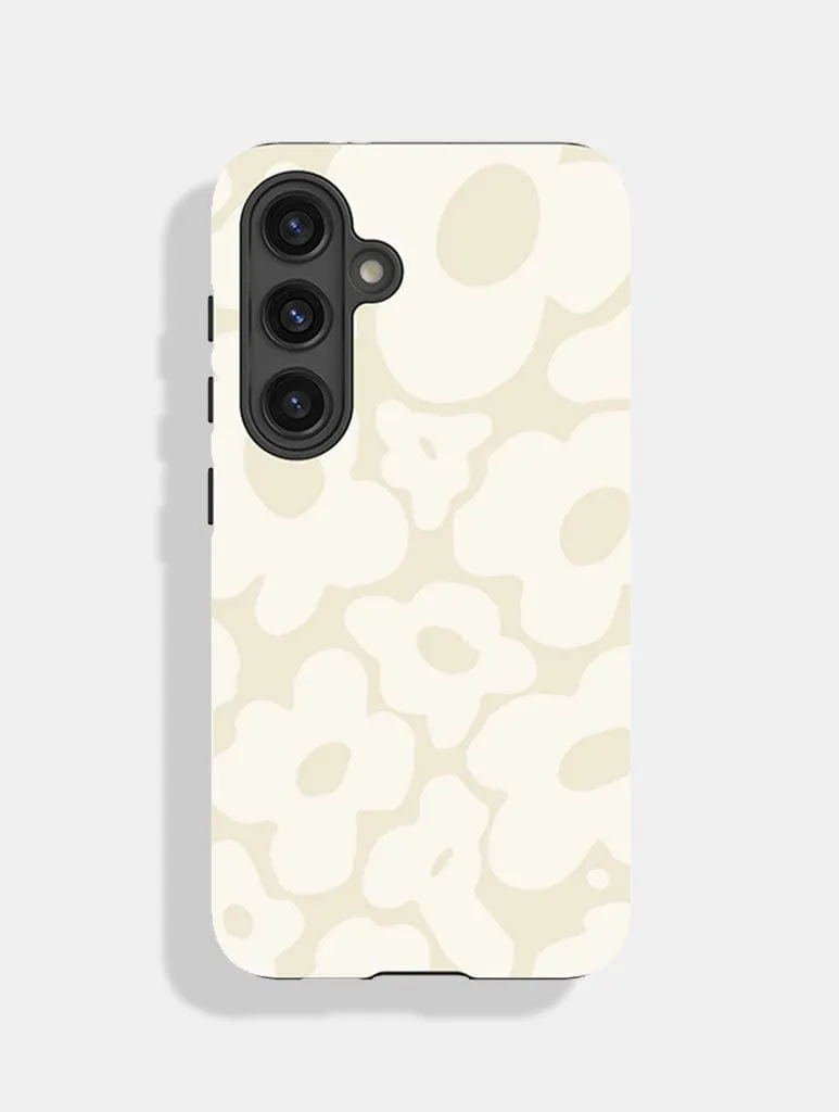 White Warped Flowers Ultra Protective Android Case sold by Skinnydip London