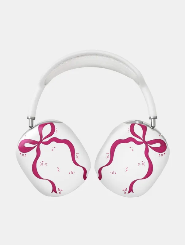 Single Burgundy Bow AirPods Max Case in Gloss sold by Skinnydip London