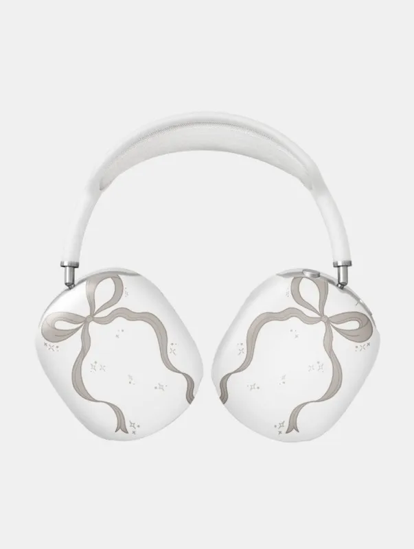 Single Neutral Bow AirPods Max Case in Gloss sold by Skinnydip London