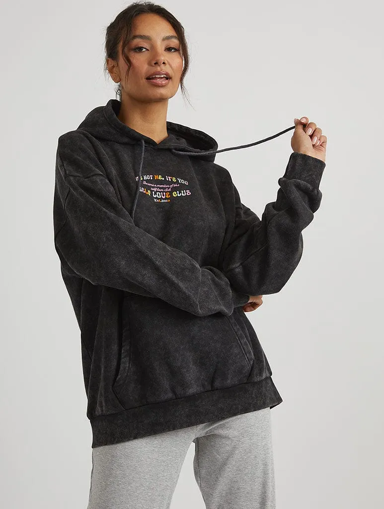 Self Love Club Hoodie in Acid Wash sold by Skinnydip London product image thumbnail 2