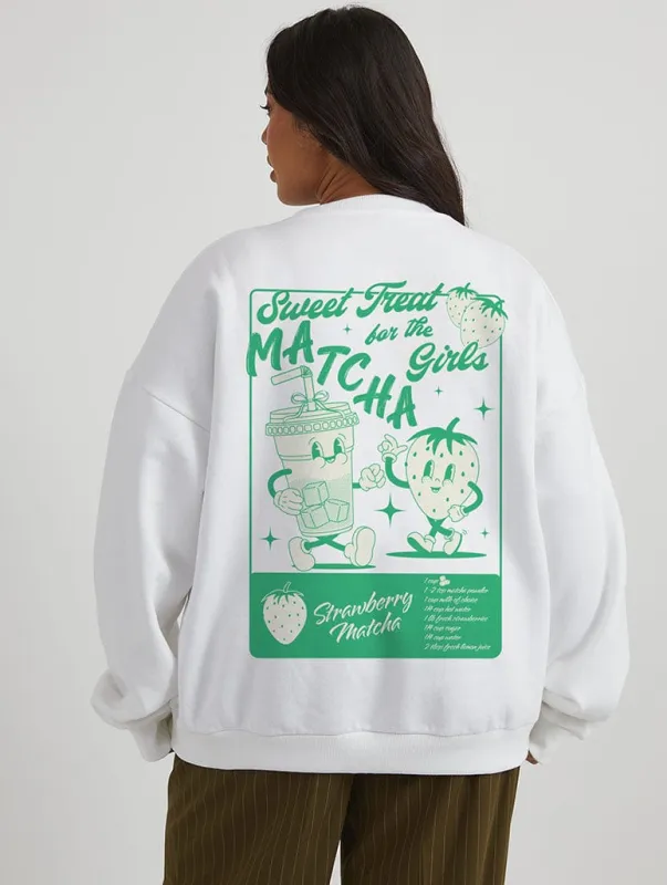 Matcha Sweatshirt In Ecru made by Skinnydip London