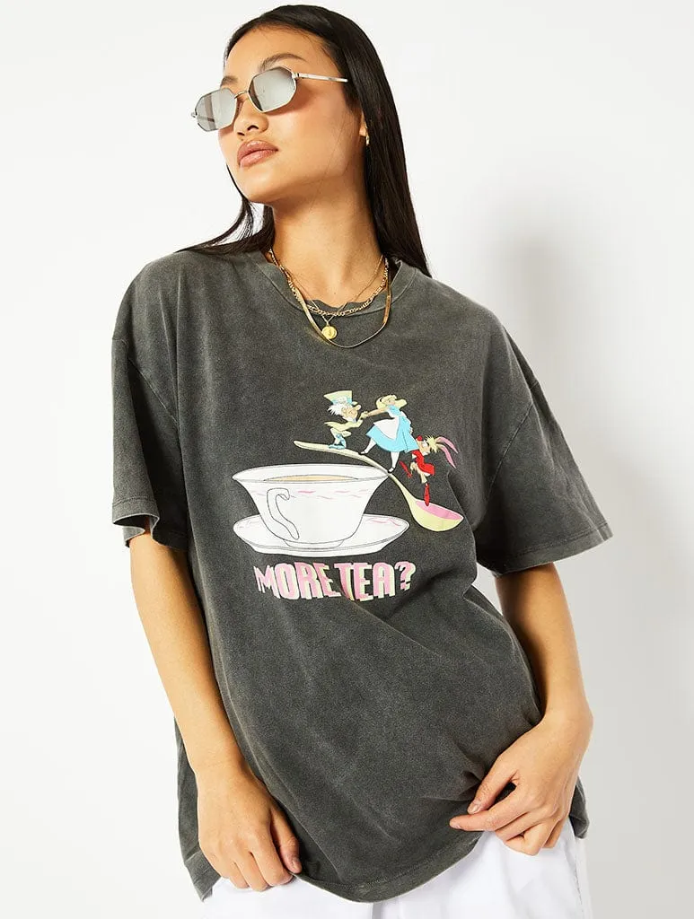 Disney Alice In Wonderland More Tea Acid Wash T-Shirt sold by Skinnydip London product image thumbnail 4