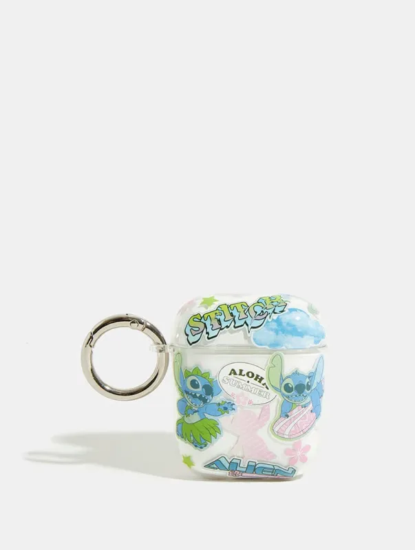 Disney Summer Stitch Sticker AirPods Case made by Skinnydip London