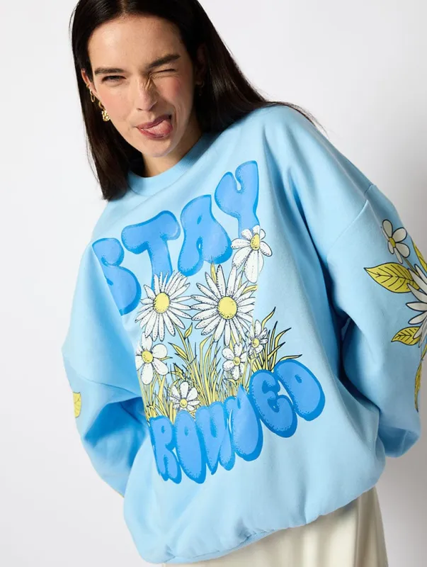 Stay Grounded Oversized Sweatshirt sold by Skinnydip London