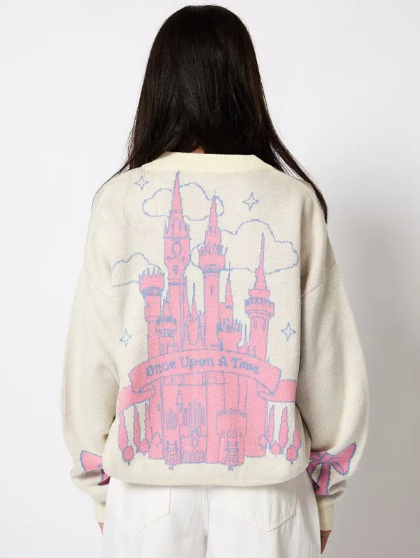 Disney Once Upon A Time Knitted Cardigan in Pink sold by Skinnydip London