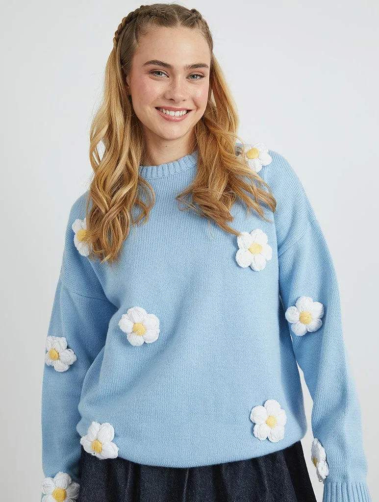 3D Flowers Knitted Jumper sold by Skinnydip London