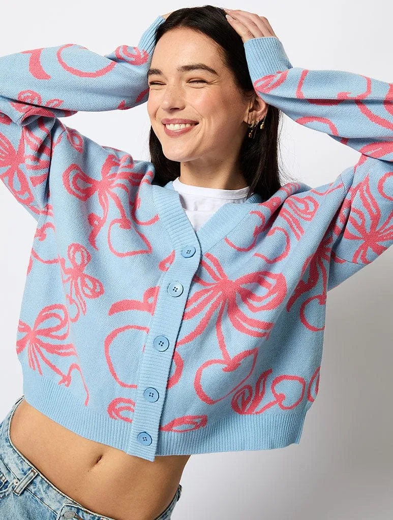 Cherry Bow Knitted Cardigan sold by Skinnydip London