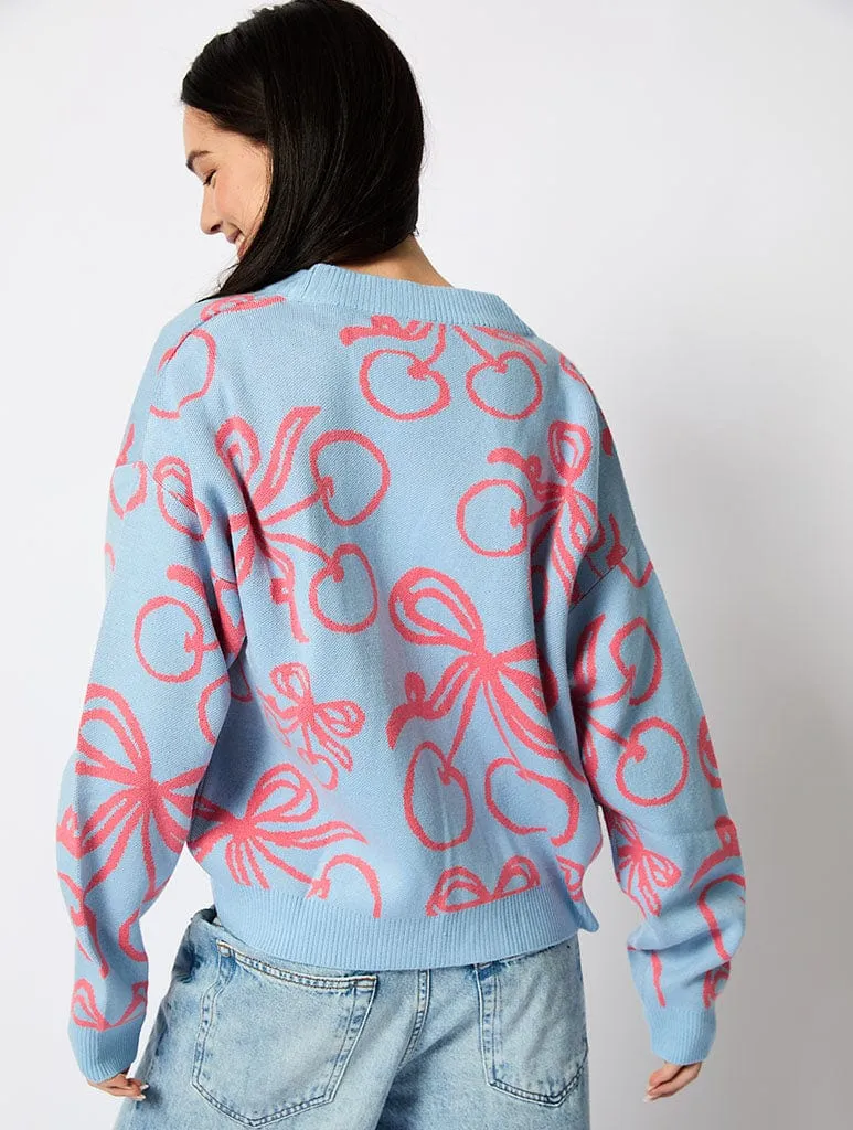 Cherry Bow Knitted Cardigan sold by Skinnydip London product image thumbnail 4