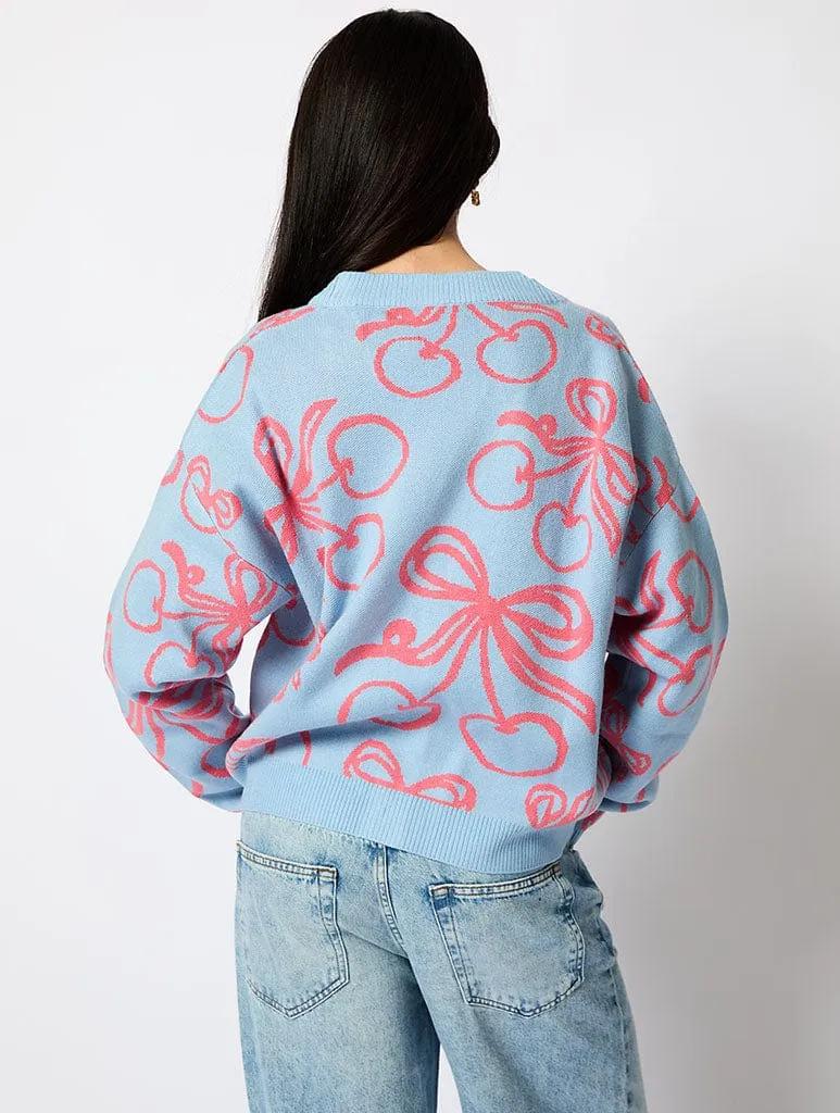 Cherry Bow Knitted Cardigan sold by Skinnydip London product image thumbnail 5