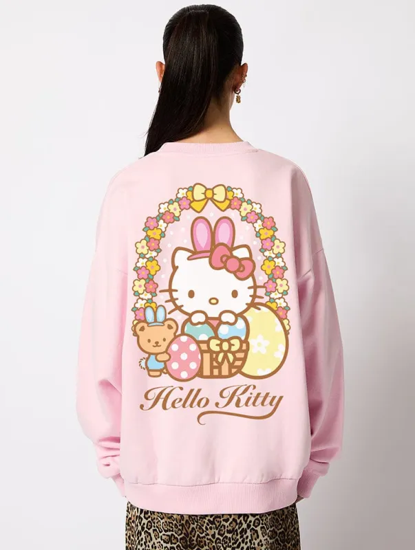 Hello Kitty x Skinnydip Easter Flower Arch Sweatshirt in Pink sold by Skinnydip London
