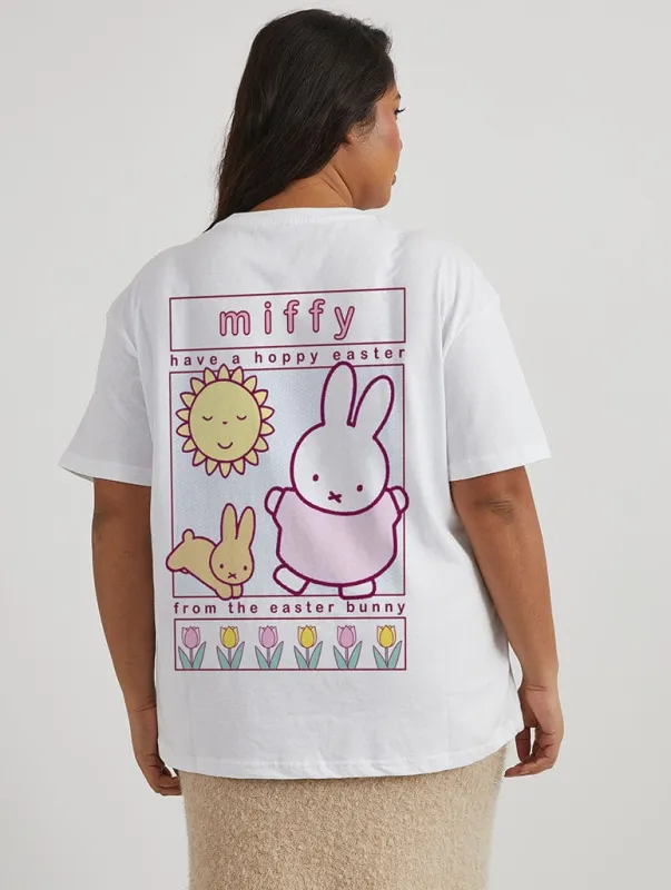 Miffy x Skinnydip Hoppy Easter T-Shirt in Ecru sold by Skinnydip London