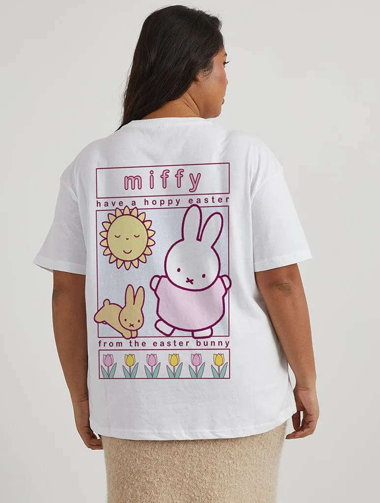Miffy x Skinnydip Hoppy Easter T-Shirt in Ecru sold by Skinnydip London
