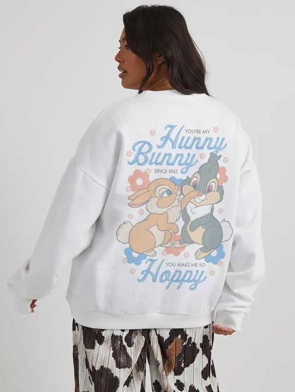 Disney Hunny Bunny Sweatshirt in Ecru sold by Skinnydip London