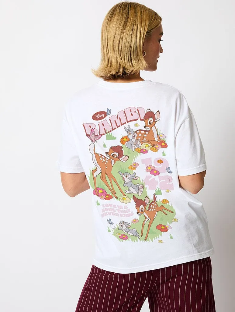 Disney Bambi Poster T-Shirt In Ecru sold by Skinnydip London