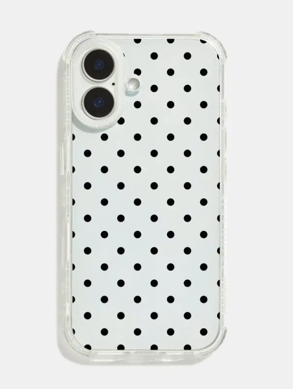 Polka Dot Black Shock iPhone Case sold by Skinnydip London