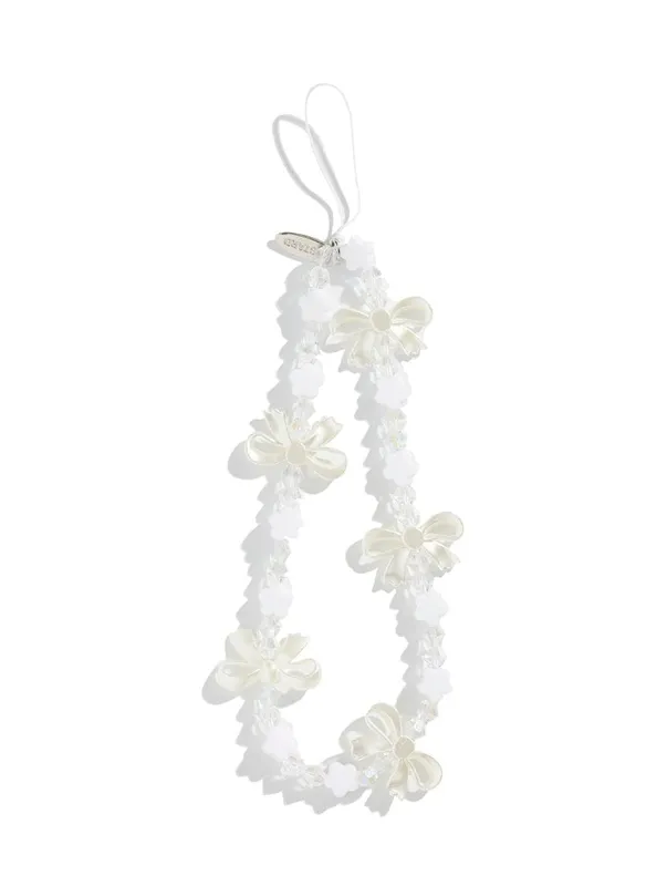 White Crystal Bow Strap sold by Skinnydip London