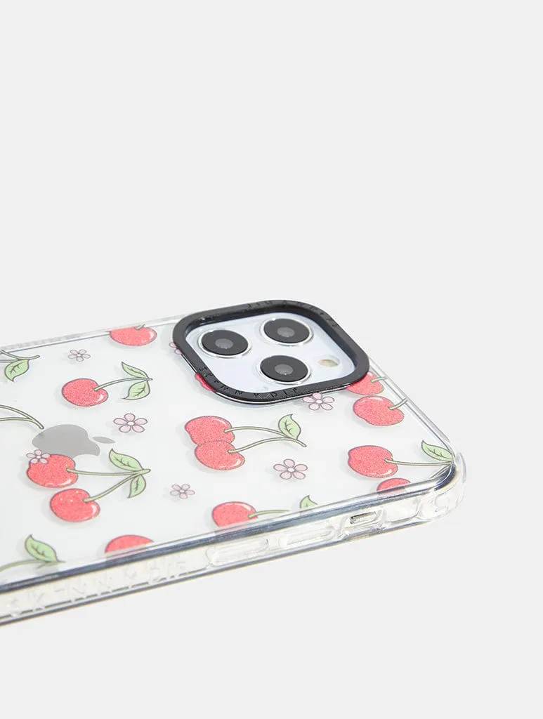 Glitter Floral Cherry Shock iPhone Case sold by Skinnydip London product image thumbnail 3
