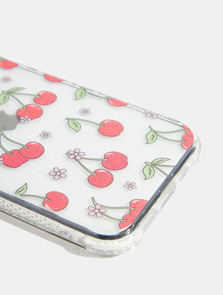 Glitter Floral Cherry Shock iPhone Case sold by Skinnydip London product image thumbnail 2
