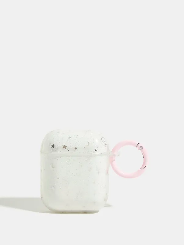 Silver Ditsy Moon AirPods Case sold by Skinnydip London