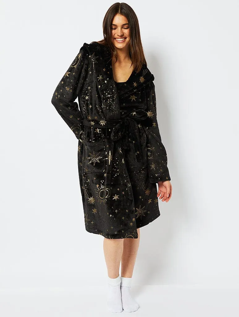 Celestial Starry Night Fleece Dressing Gown sold by Skinnydip London product image thumbnail 5
