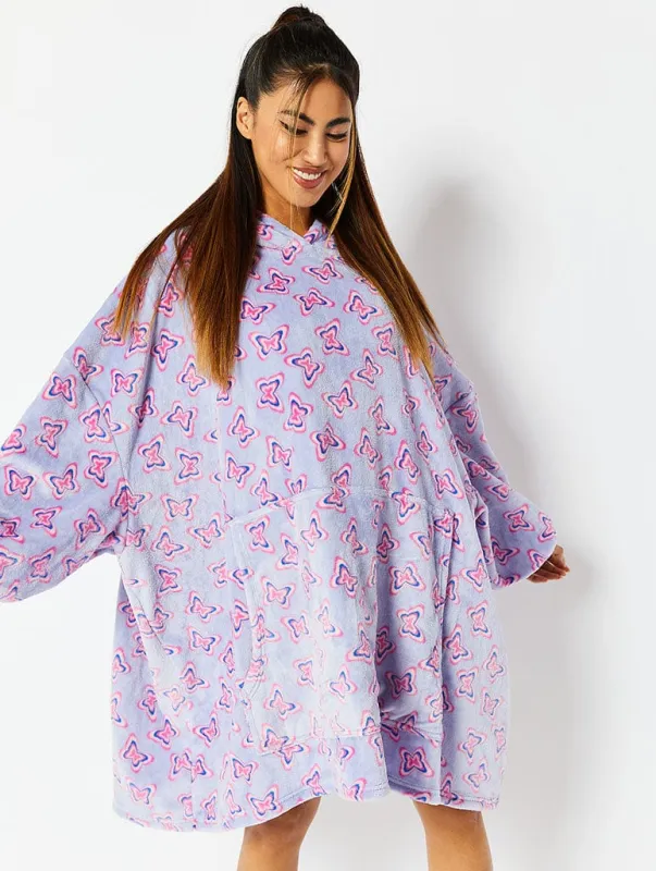 Lilac Butterfly Blanket Hoodie sold by Skinnydip London