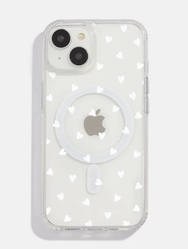 White Ditsy Hearts MagSafe iPhone Case sold by Skinnydip London