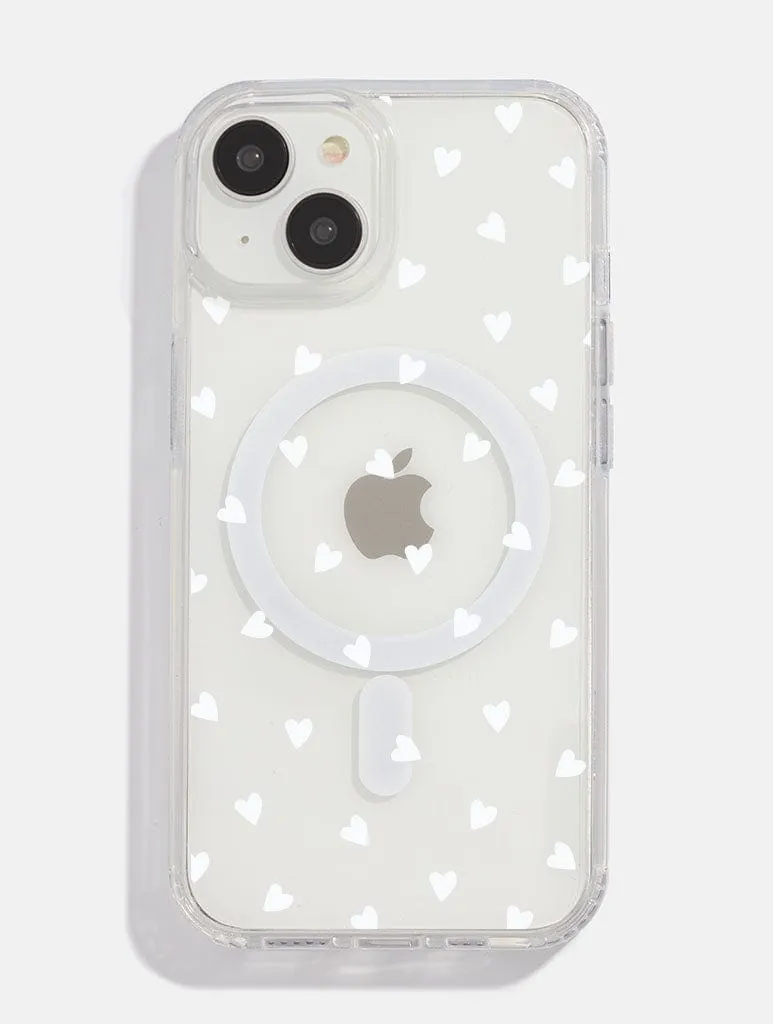 White Ditsy Hearts MagSafe iPhone Case sold by Skinnydip London