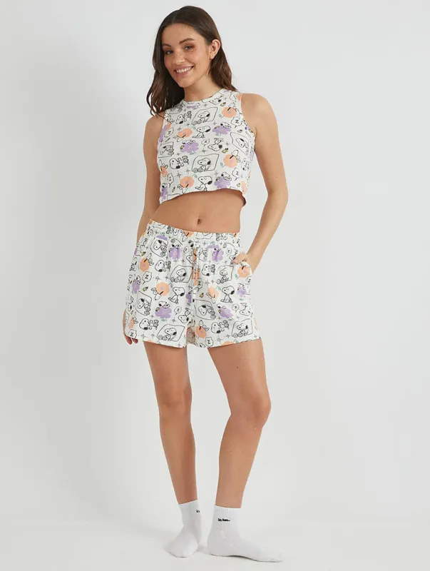 Peanuts x Skinnydip Vest & Short Pyjama Set sold by Skinnydip London