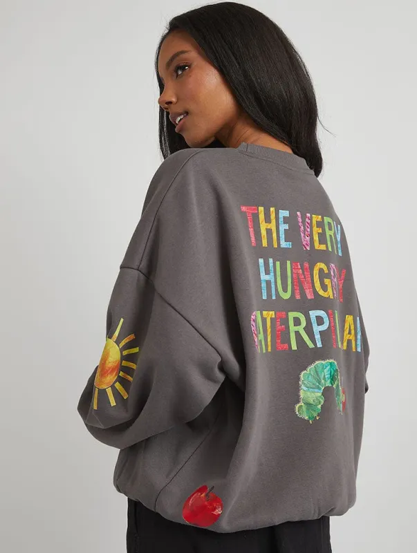 The Very Hungry Caterpillar Sweatshirt in Charcoal sold by Skinnydip London