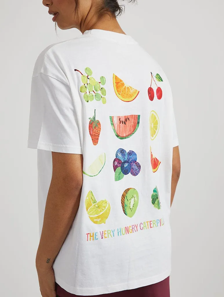 The Very Hungry Caterpillar Fruit T-Shirt in White sold by Skinnydip London