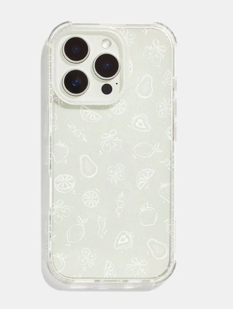 White Ditsy Fruit Shock iPhone Case sold by Skinnydip London