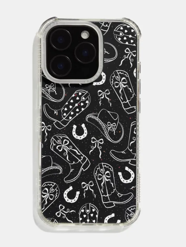 White Coquette Cowgirl Shock iPhone Case sold by Skinnydip London