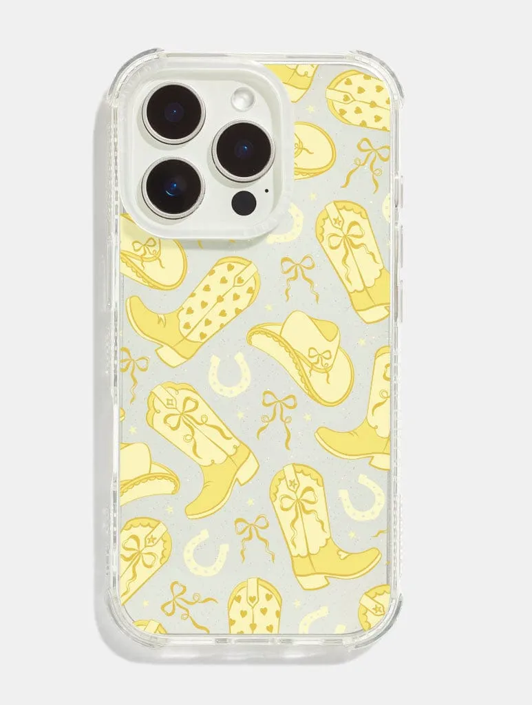 Yellow Coquette Cowgirl Shock iPhone Case sold by Skinnydip London