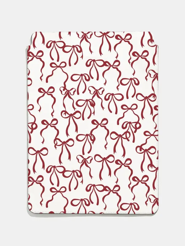 Burgundy Bows Tablet Sleeve sold by Skinnydip London