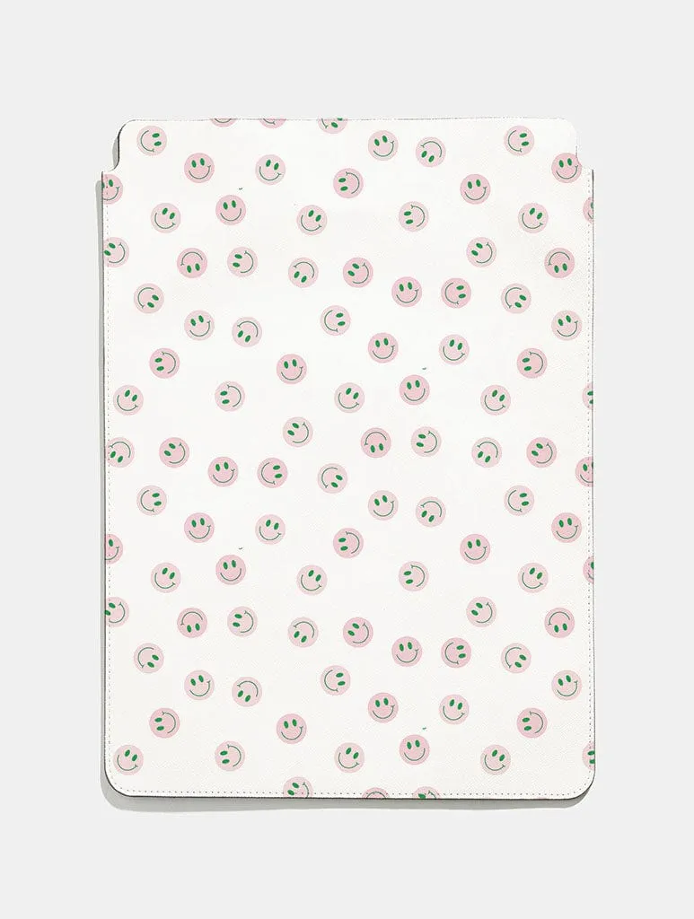 Pink and Green Smiley Tablet Sleeve sold by Skinnydip London