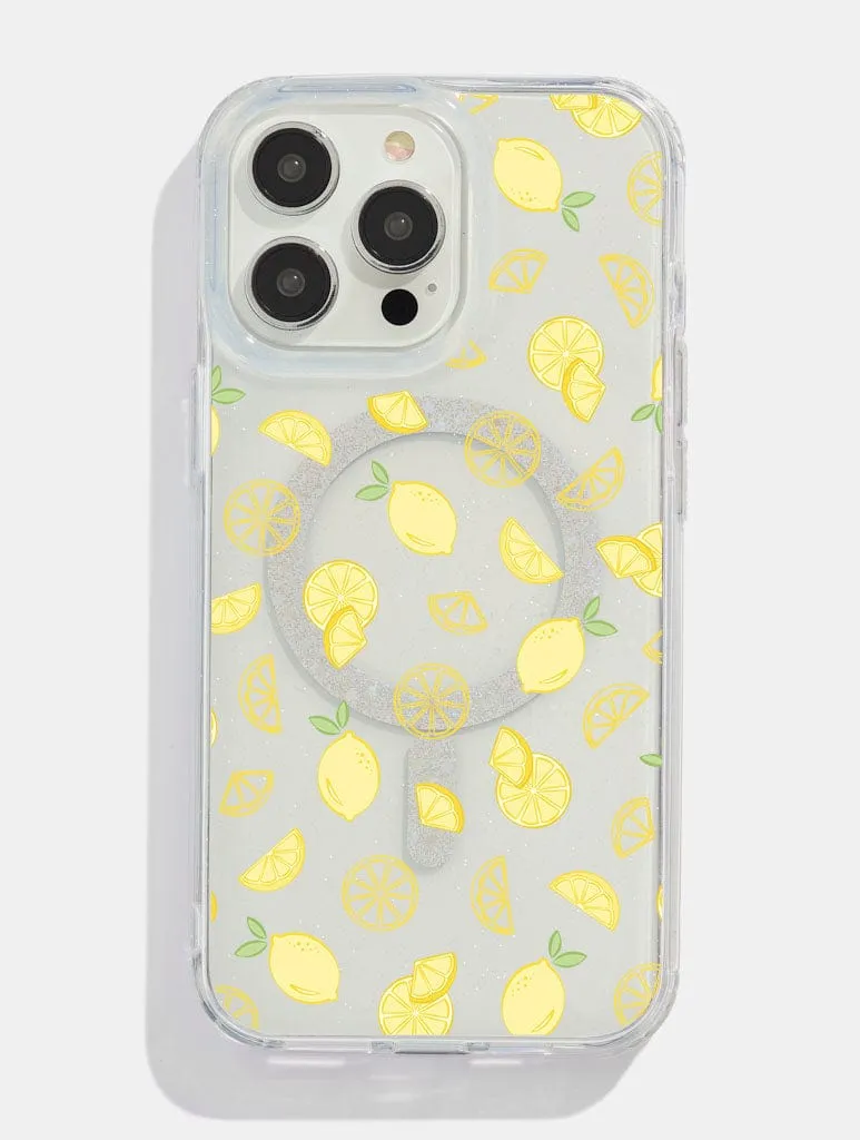 Ditsy Lemons Glitter MagSafe iPhone Case sold by Skinnydip London