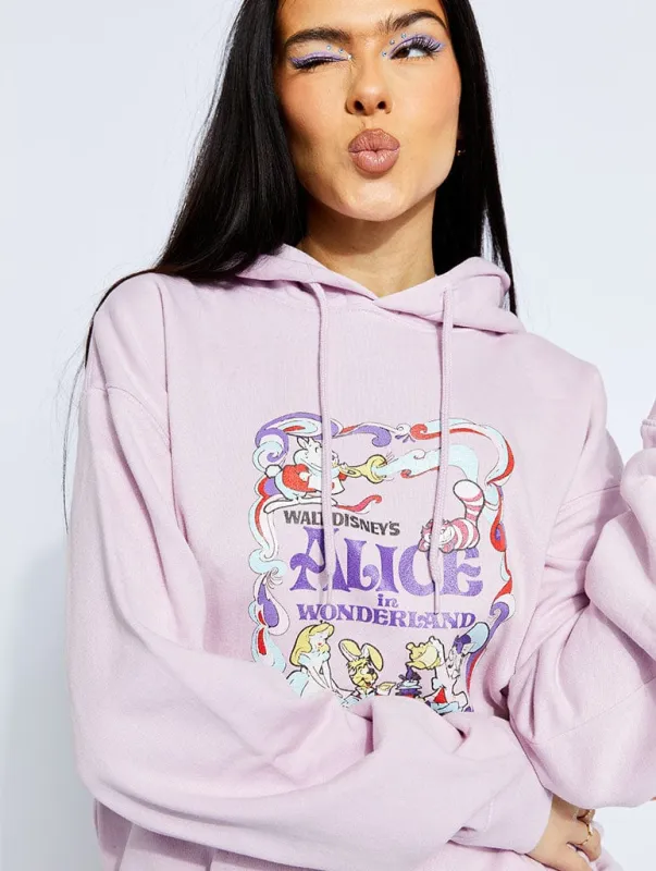 Disney Alice In Wonderland Lilac Poster Hoodie sold by Skinnydip London