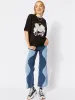 Paradise Dolphin Graffiti Black Oversized T-Shirt sold by Skinnydip London