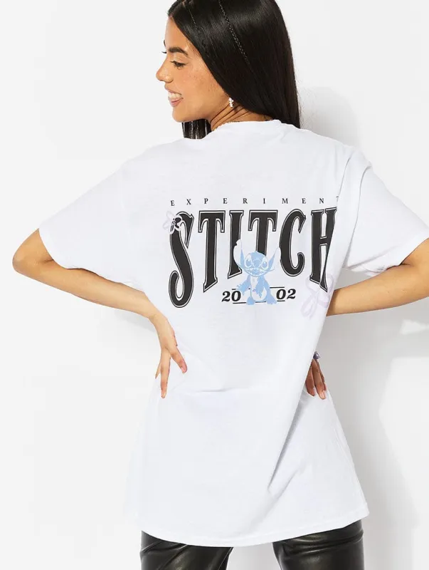 Disney Stitch Experiment White Logo T-Shirt sold by Skinnydip London