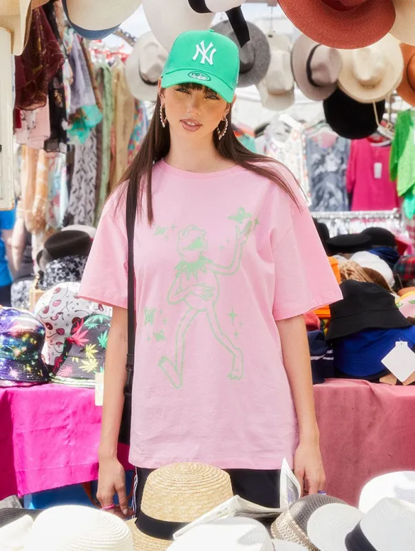Disney Neon Kermit Graphic Oversized T-Shirt sold by Skinnydip London
